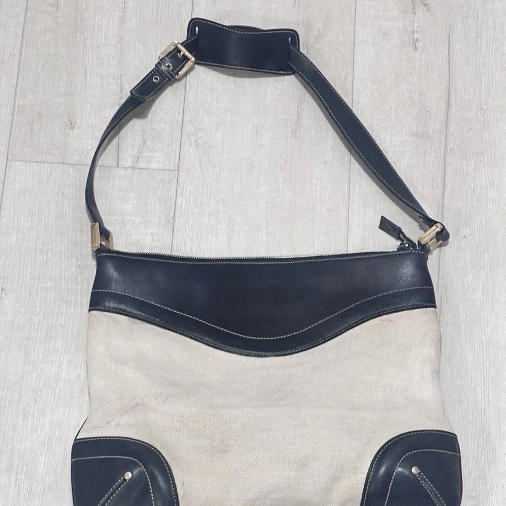 Gucci Leather and Canvas Shoulder Bag